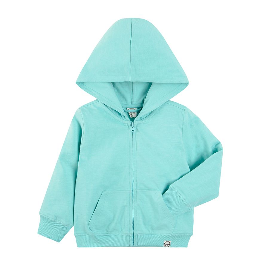 Blue zip through hoodie