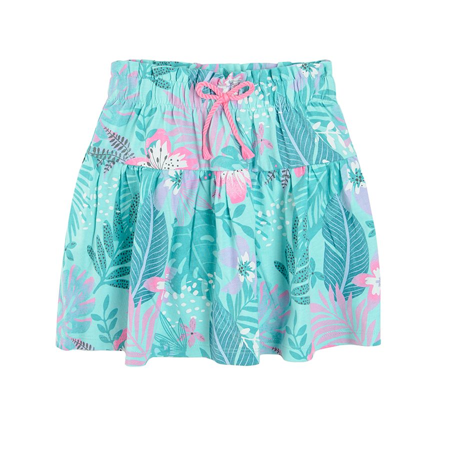 Skirt with tropical leaves