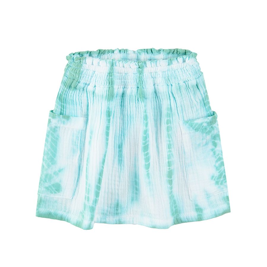 White and green tie dye skirt