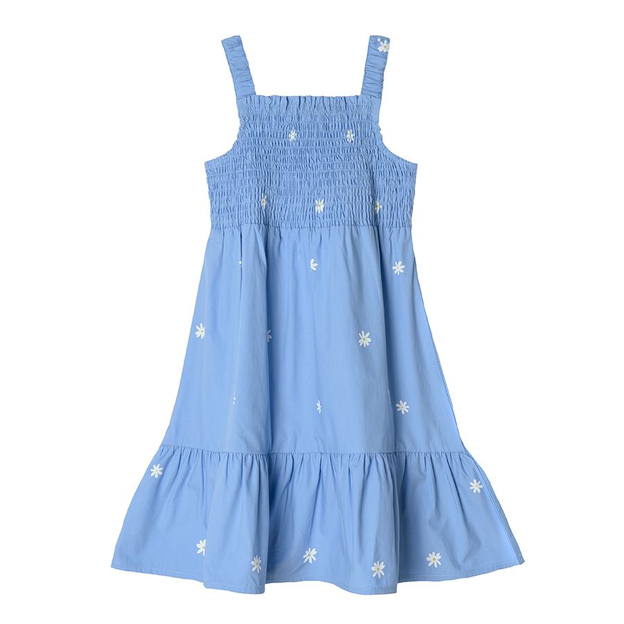 Light  blue sleeveless dress with daisies print