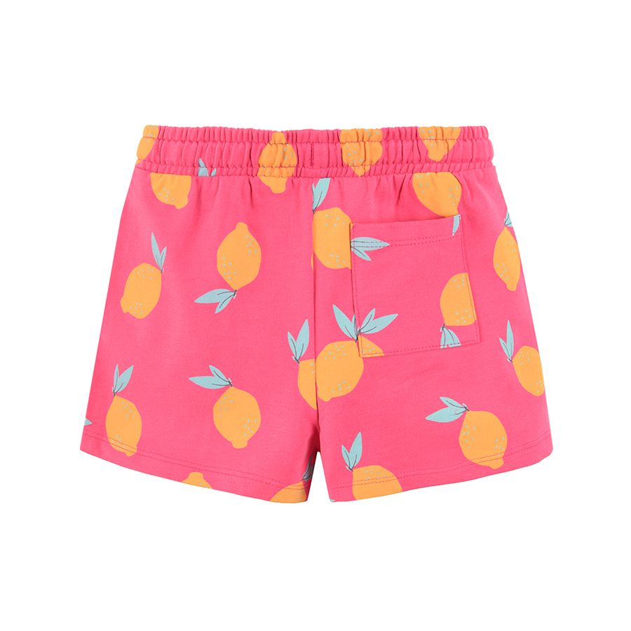 Grey and fuchsia with lemon prints shorts 2-pack