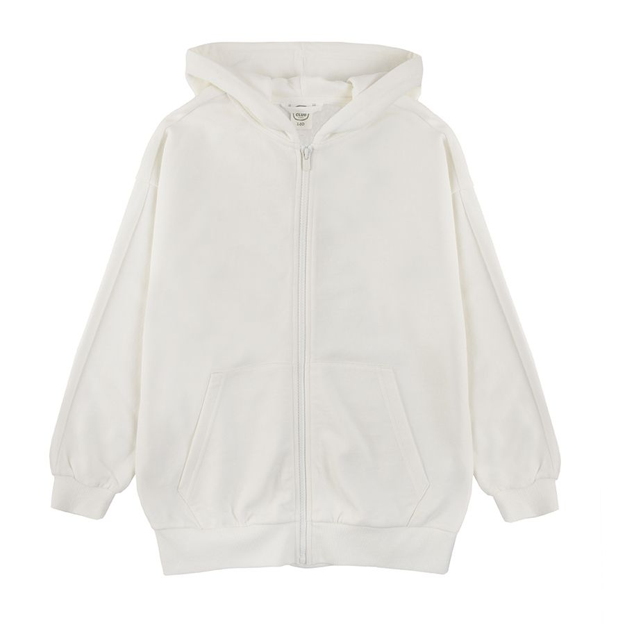 White zip through hoodie