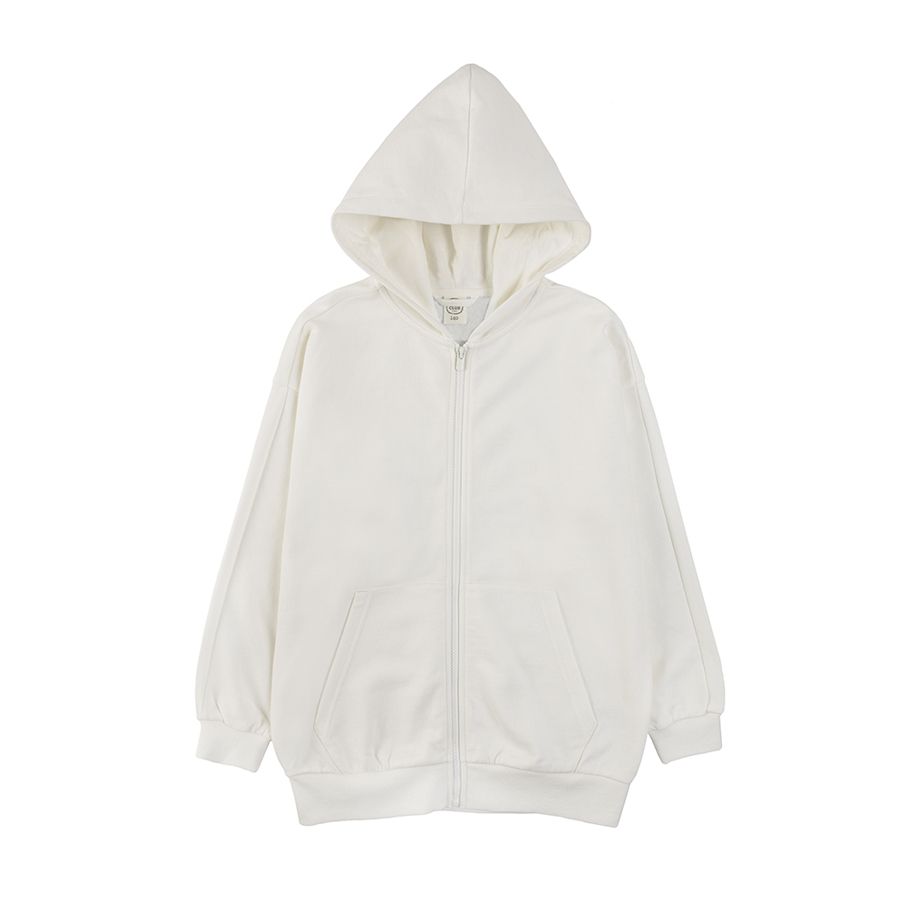 White zip through hoodie