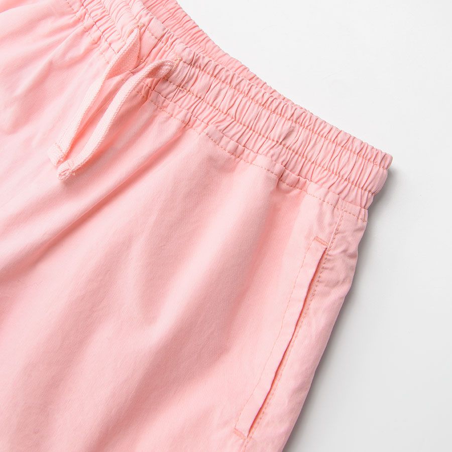Pink shorts with cord and elastic waist