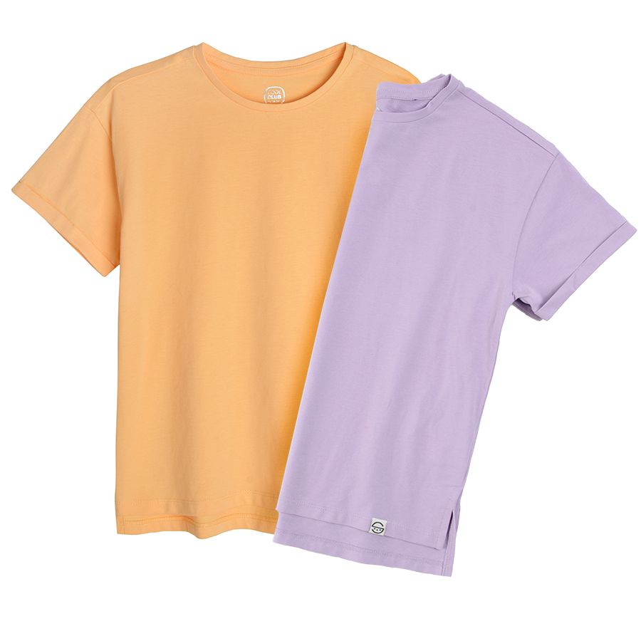 Yellow and purple short sleeve blouses 2-pack
