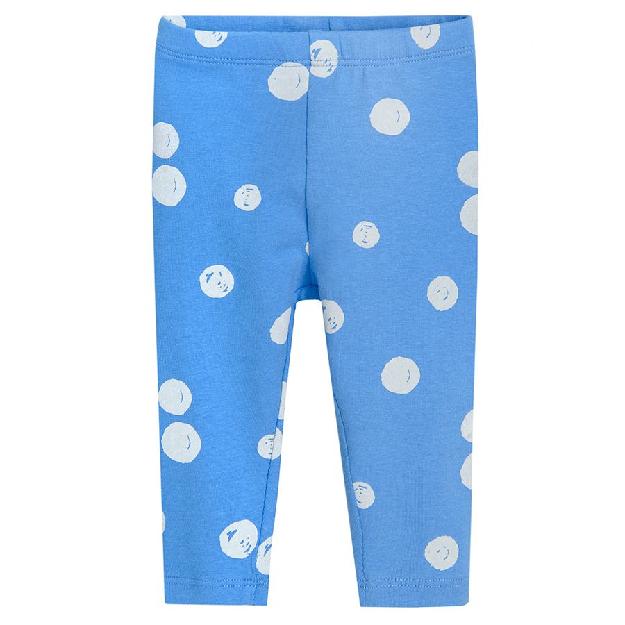 Blue polka dot leggings