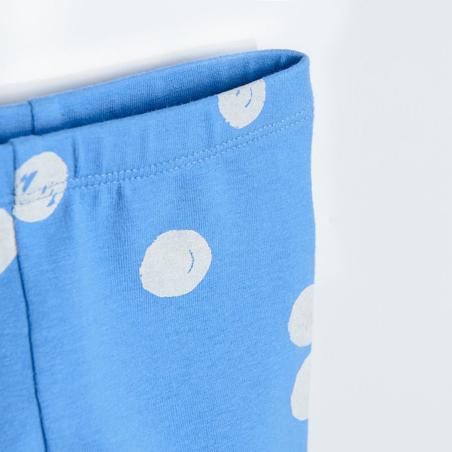 Blue polka dot leggings