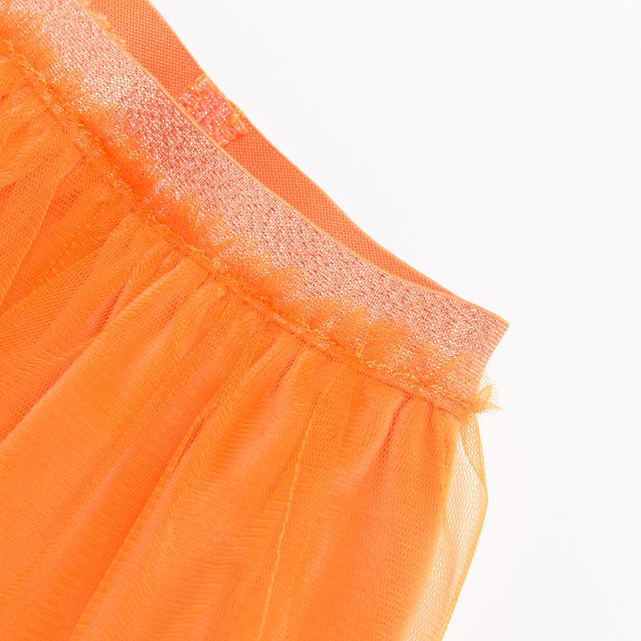 Φούστα πορτοκαλί με τούλι και γκλιτερ στη μέση