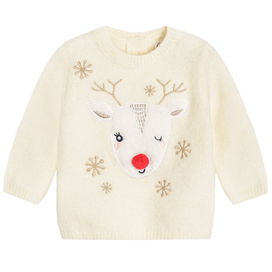 Cream sweatshirt with reindeer