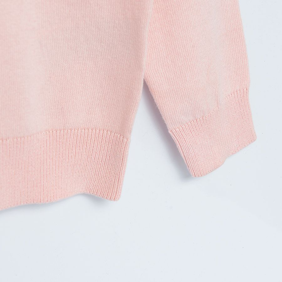 Pink cardigan with embroidered perles