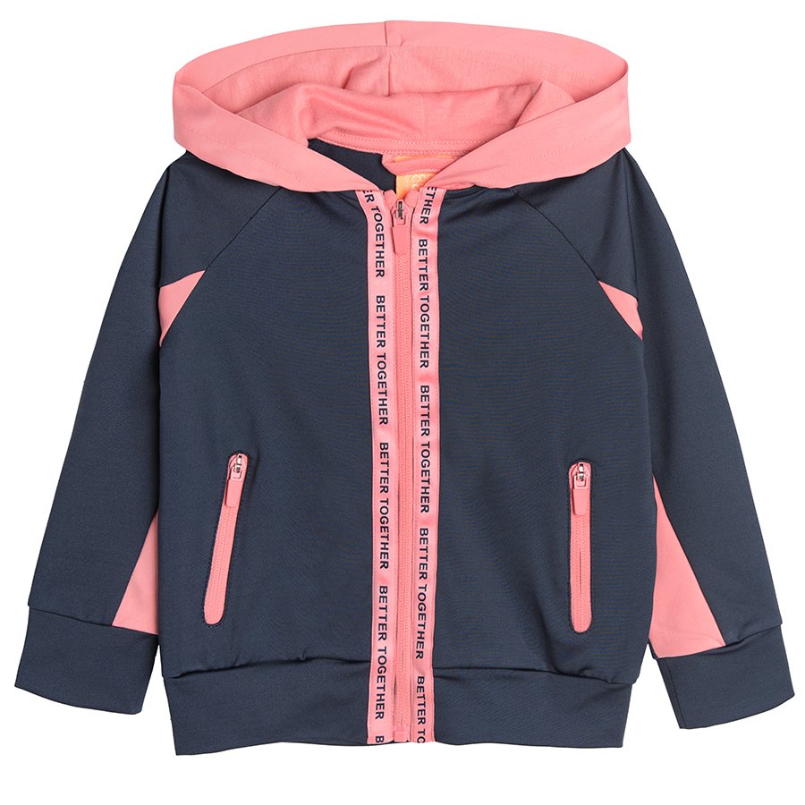 Navy blue hooded sweatshirt