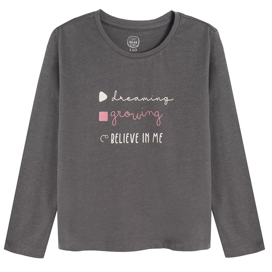 Graphite long sleeve blouse