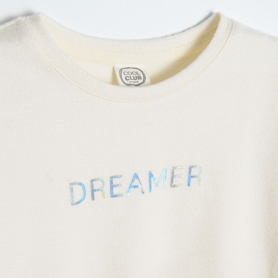 Μπλούζα μακρυμάνικη μπεζ με στάμπα "dreamer"