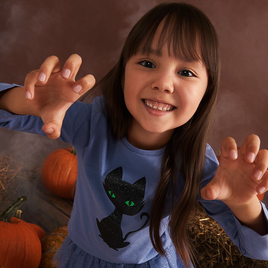 Violet Halloween long sleeve blouse