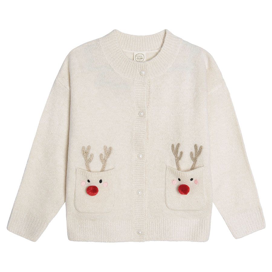 Beige Christmas cardigan