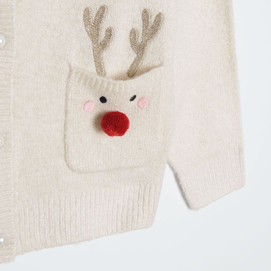 Beige Christmas cardigan