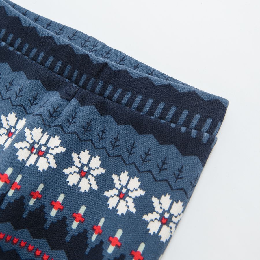 Navy blue snowflakes jeggings