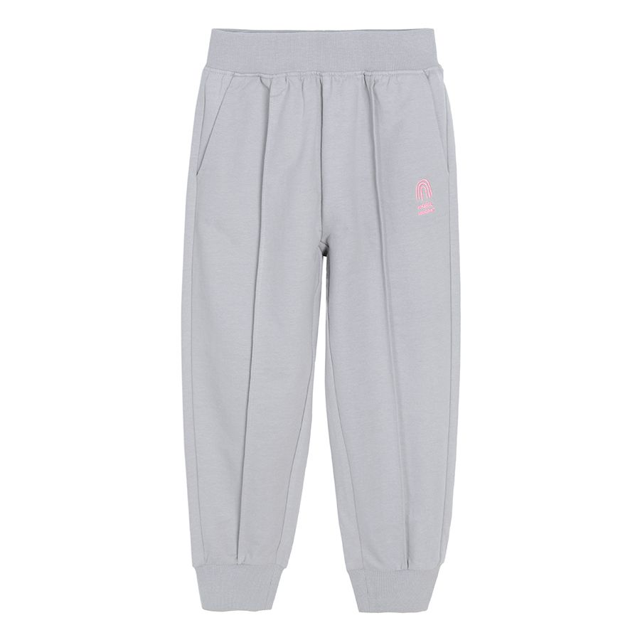 Grey sweatpants with small Magic sunshine print