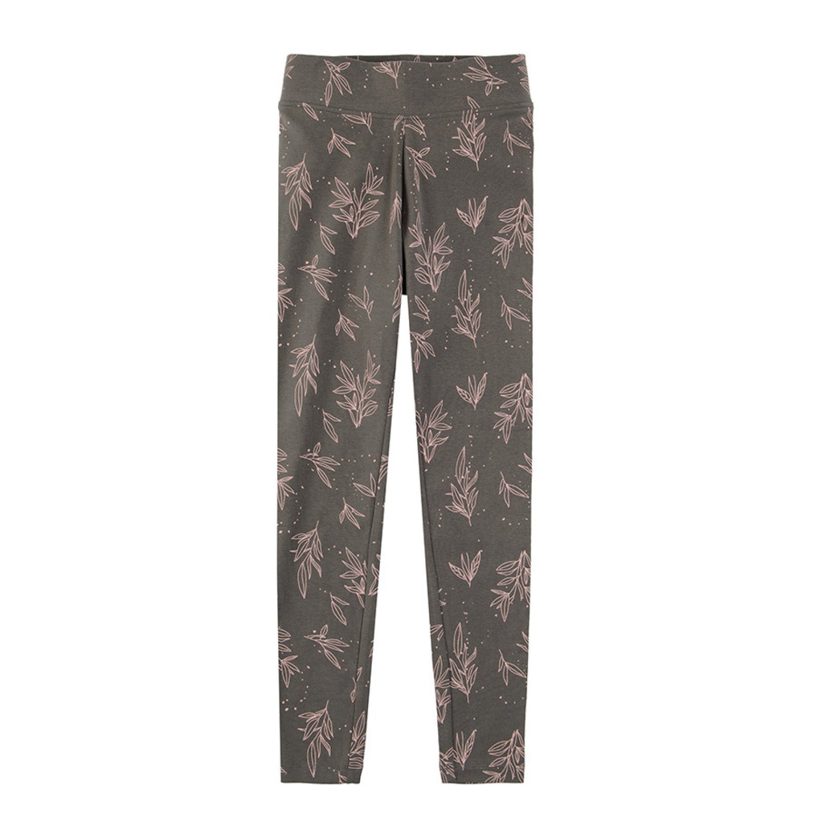 Blue with Awesome print and grey with leaves print leggings 2 pack