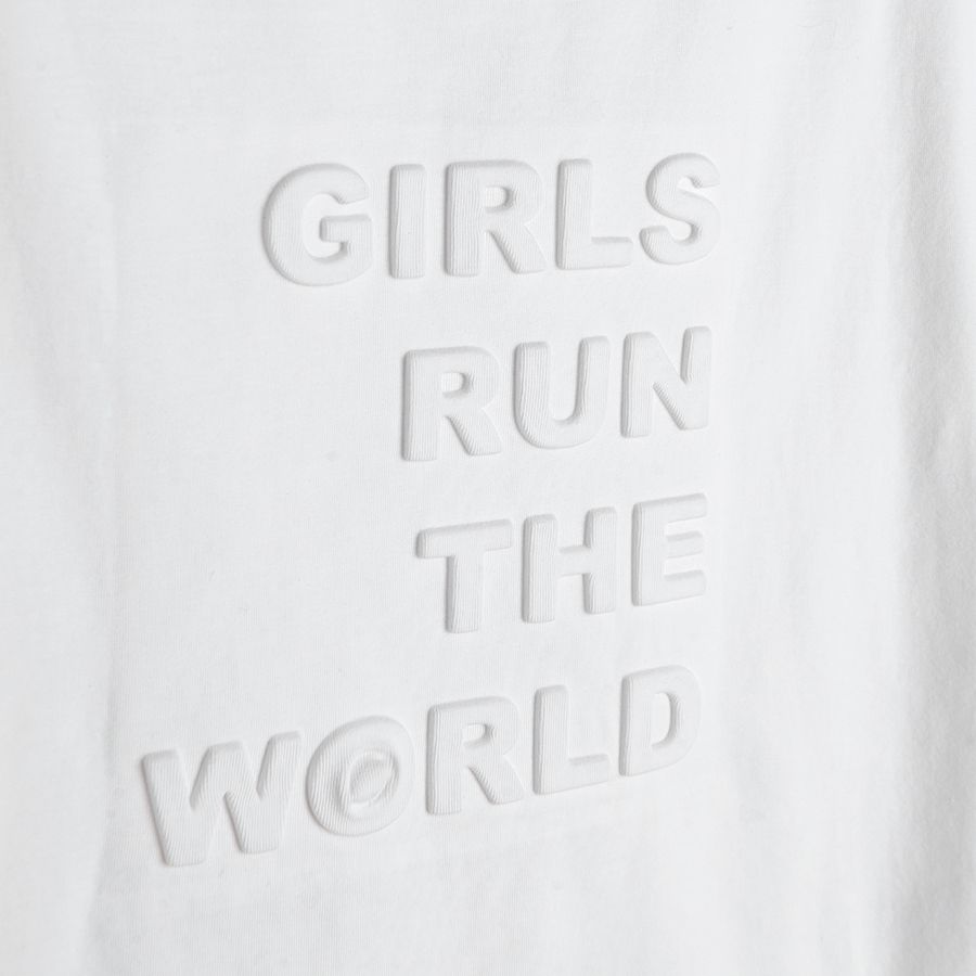Μπλούζα κοντομάνικη 2 τμχ λευκό μαύρο με στάμπα Girls run the world