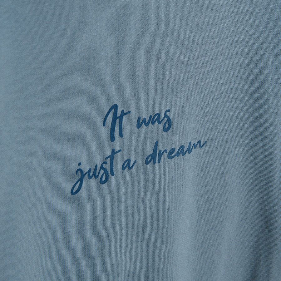 Φούτερ μακρύ μπλε με στάμπα It was just a dream