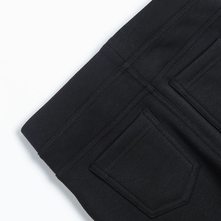Κολάν μαύρο με λάστιχο και ψεύτικες τσέπες