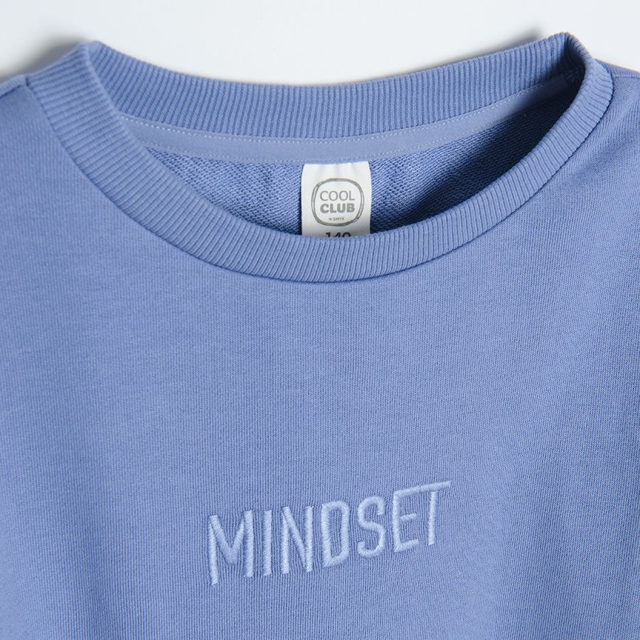 Φόρεμα μακρυμάνικο μωβ με στάμπα MINDSET