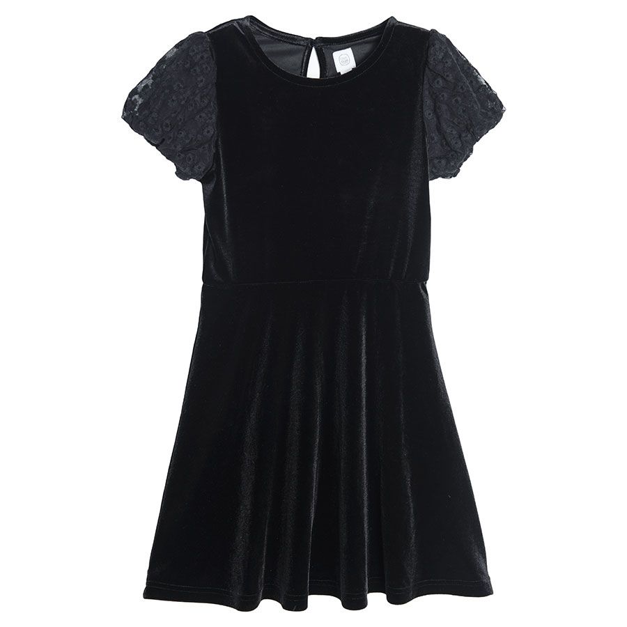 Black short sleeve party dress