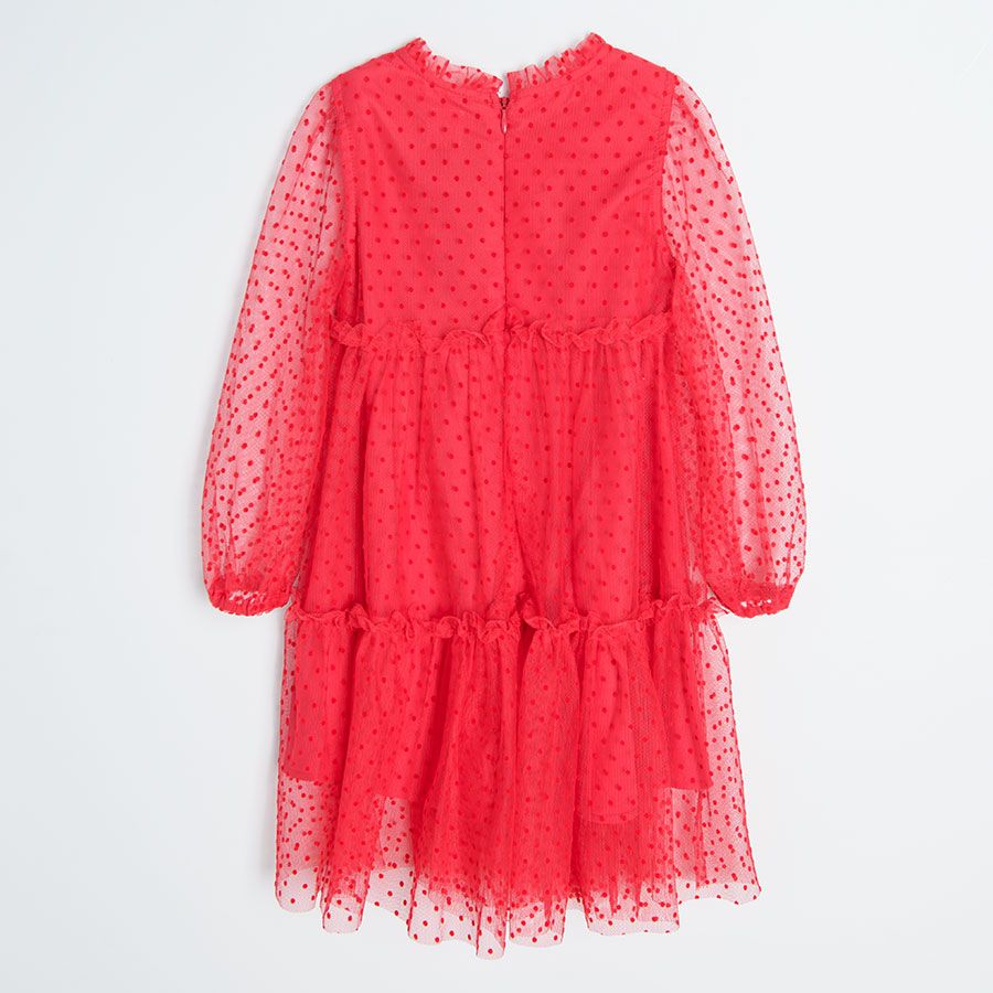 Red tull party dress