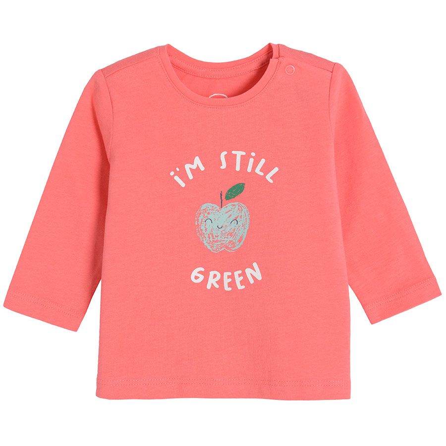 Pink long sleeve t-shirt with apple print