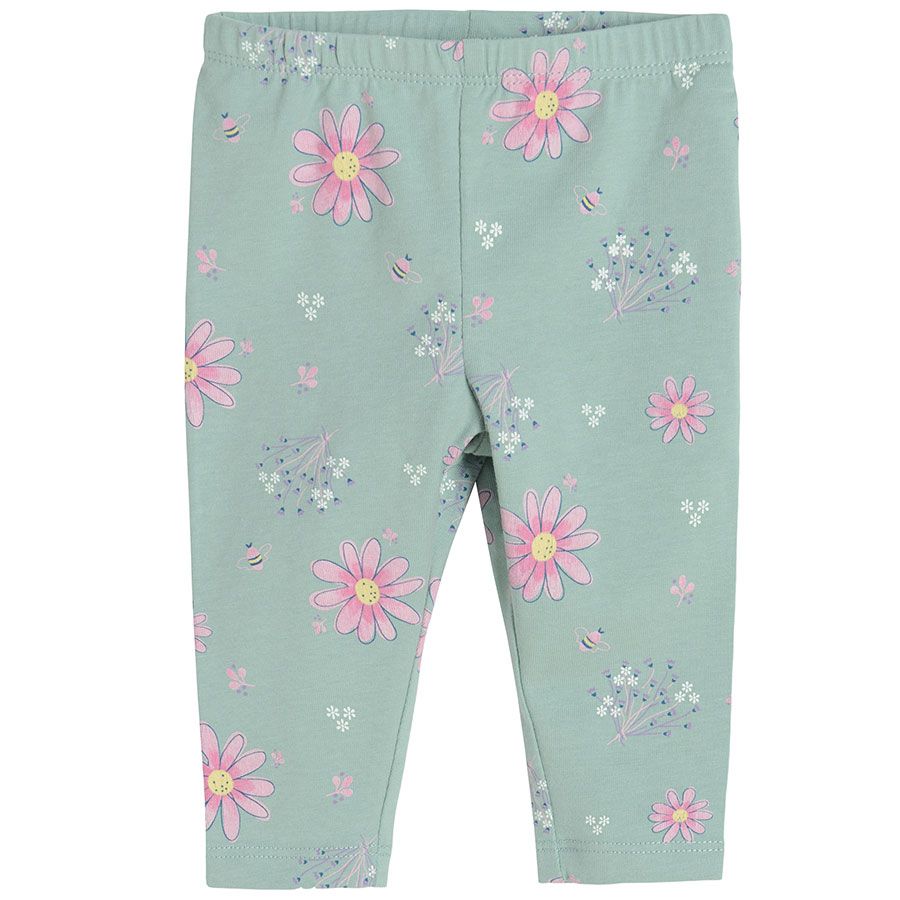 Purple boysuit floral leggings and hair band set