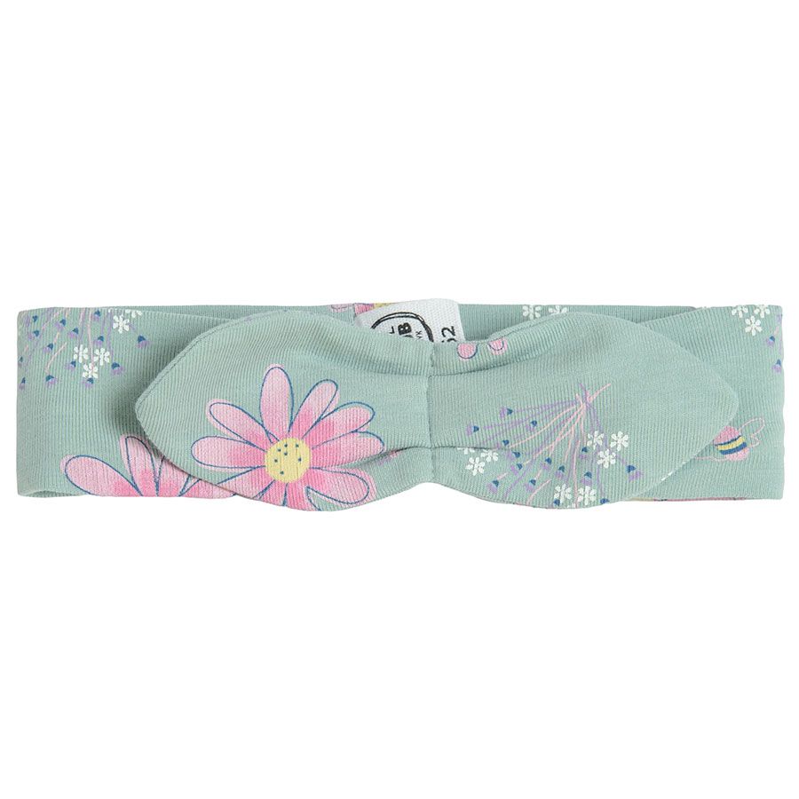 Purple boysuit floral leggings and hair band set