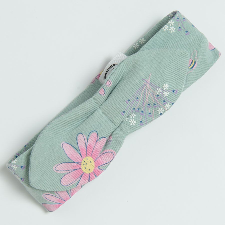 Purple boysuit floral leggings and hair band set