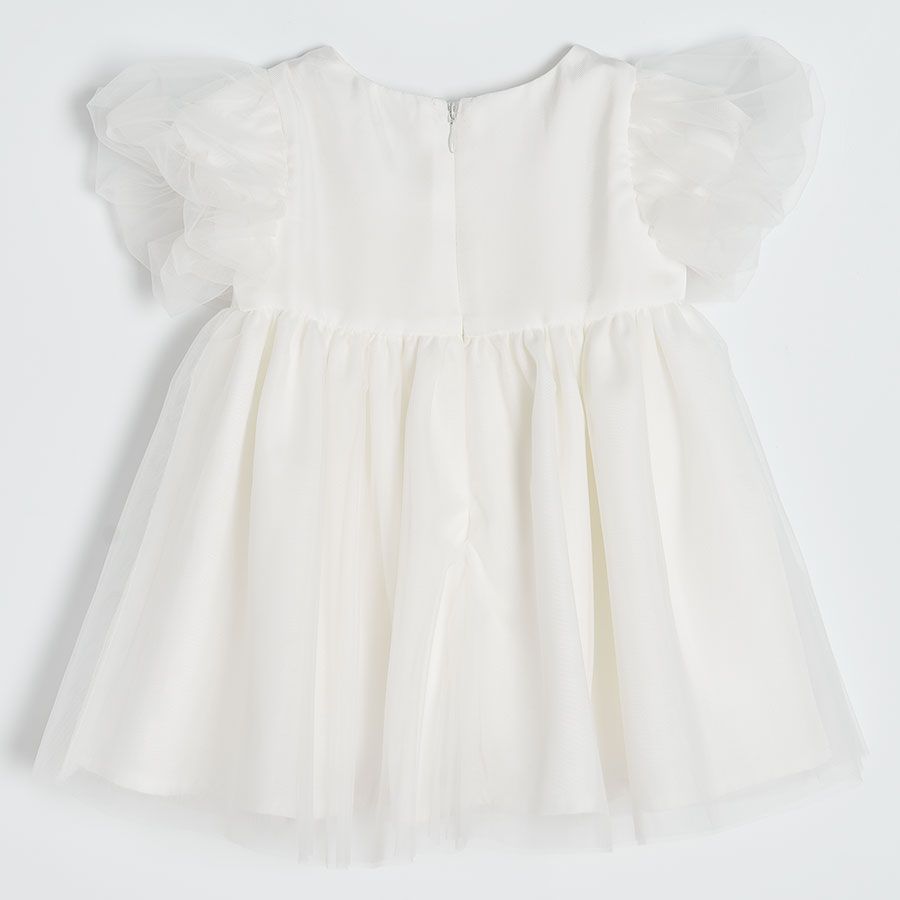 White short sleeve dress with bow