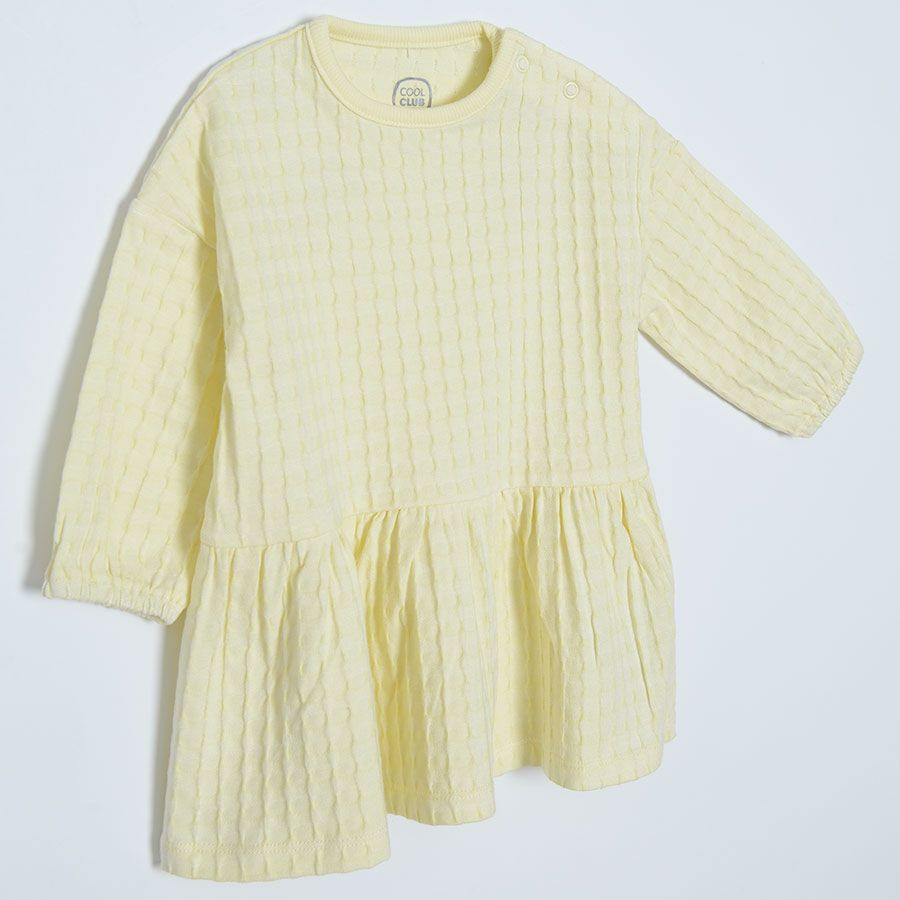 Yellow casual 3/4 sleeves dress