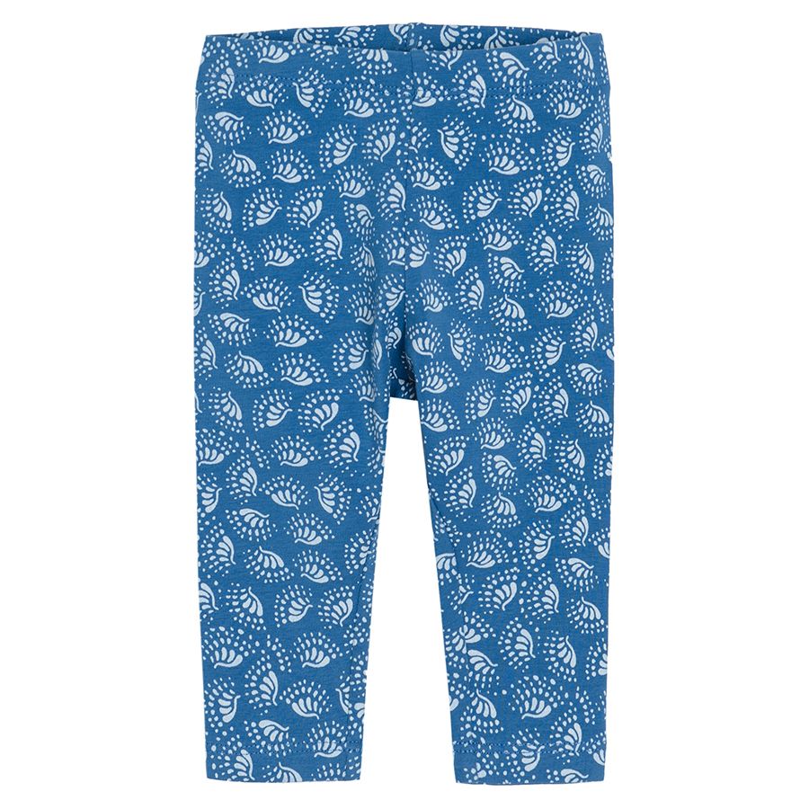 Blue with white patterns leggings