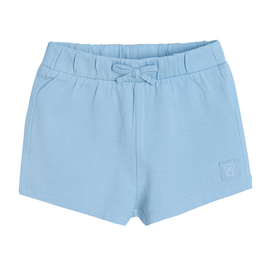 Light blue and floral shorts with adjustable waist- 2 pack