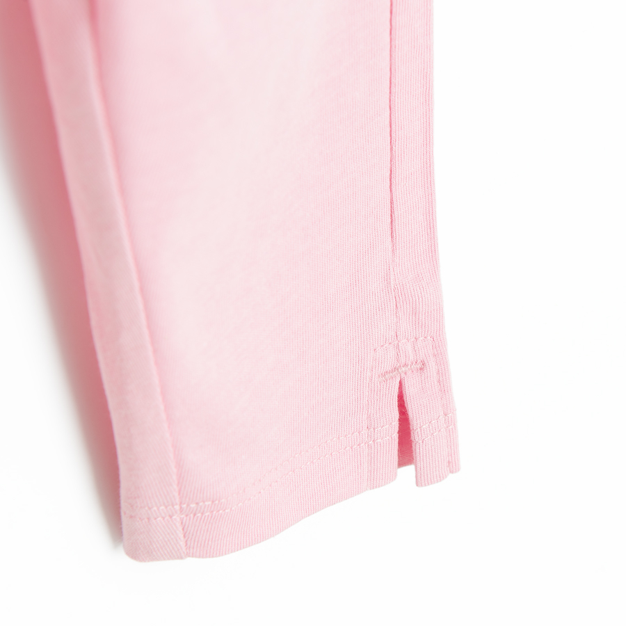 Φόρμα ροζ με λάστιχο στη μέση και κορδόνι