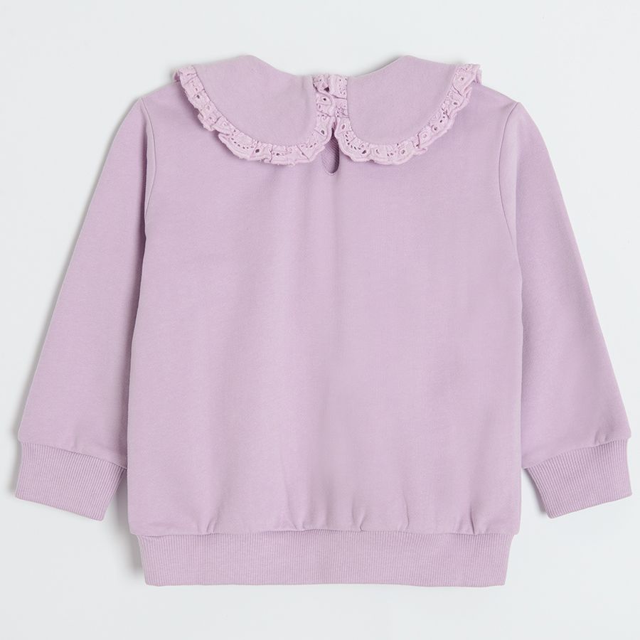 Violet sweatshirt with collar