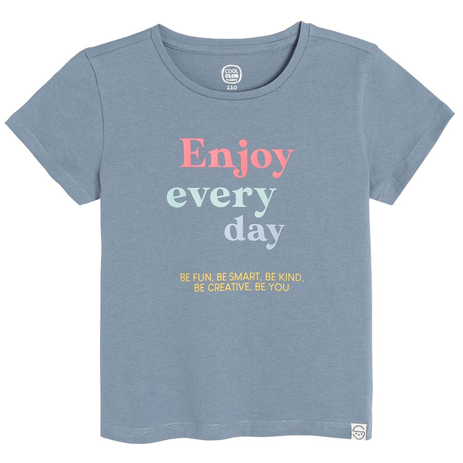 Graphite short sleeve T-shirt with Enjoy Every Day print