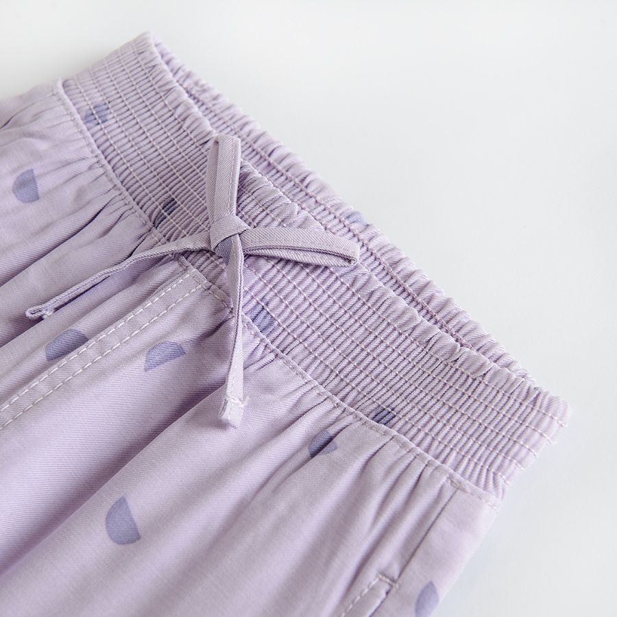 Violet trousers with elastic band on the waist