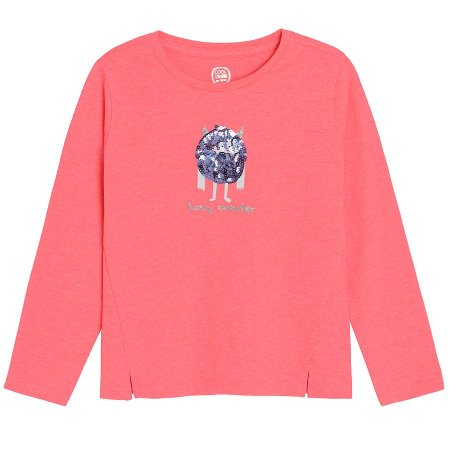 Flup coral long sleeve T-shirt with funny creature print