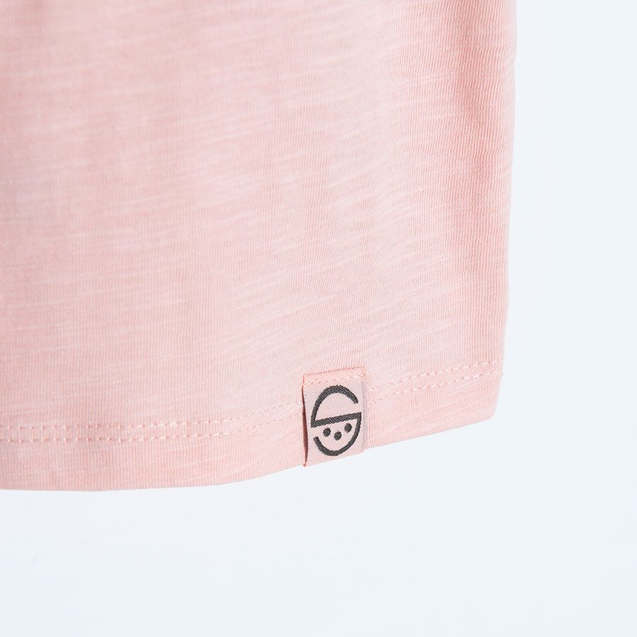 Pink short sleeve T-shirt with desert pring