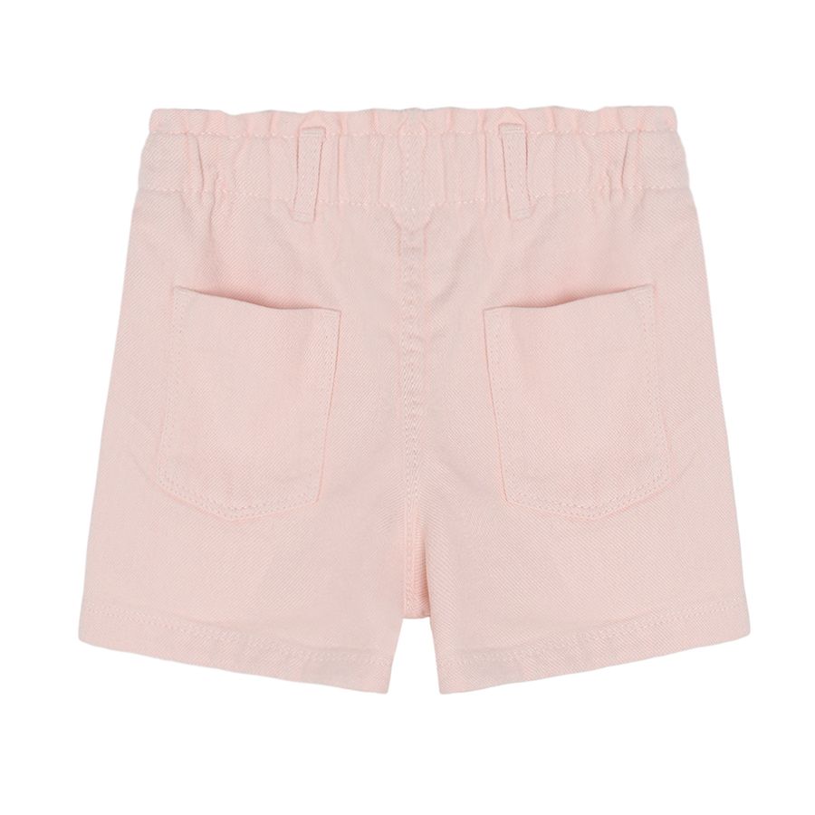 Pink sorts with elastic waist and button