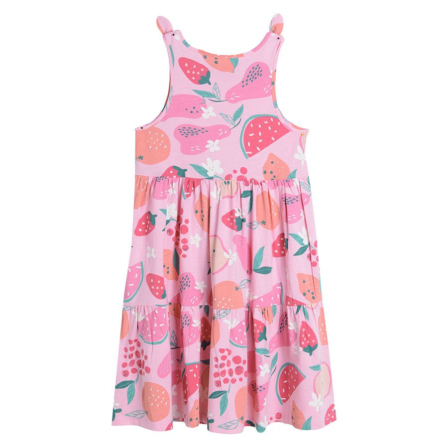 Pink with summer fruit print summer dress
