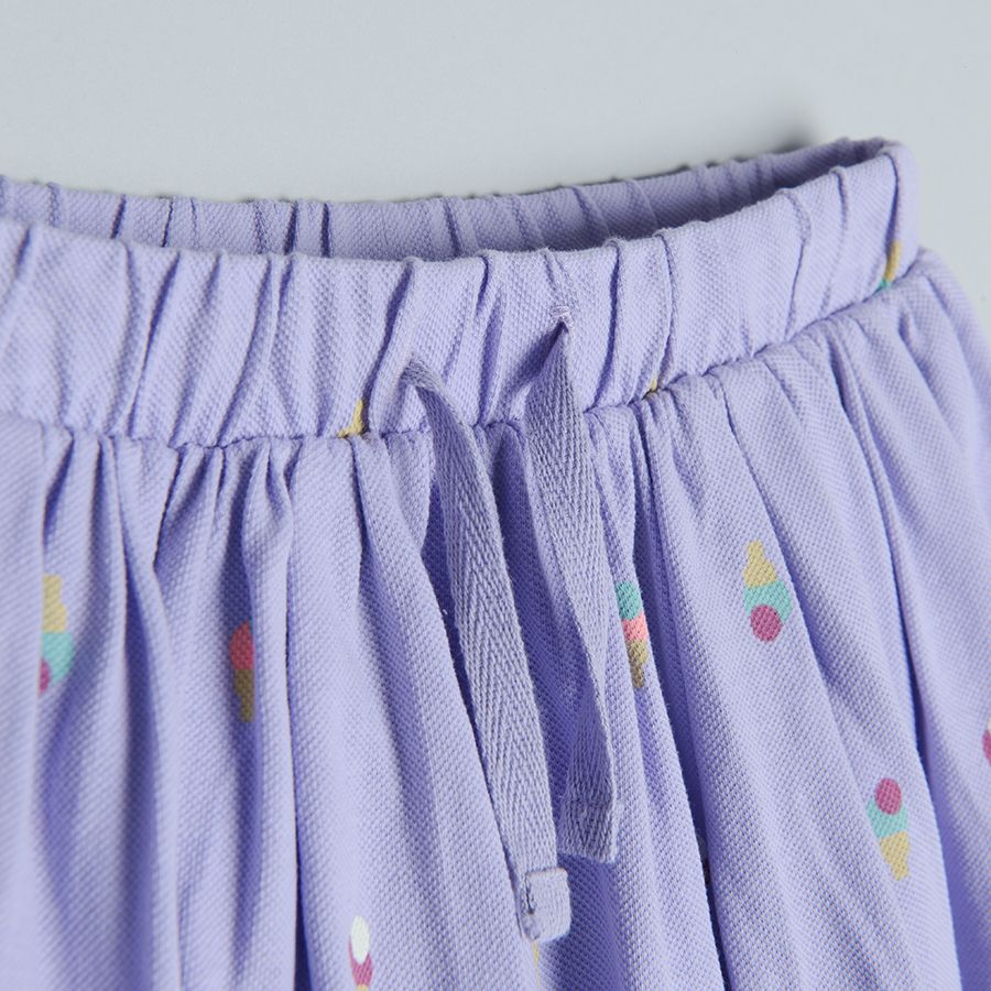 Yellow skirt with ice-creams print and ruffle