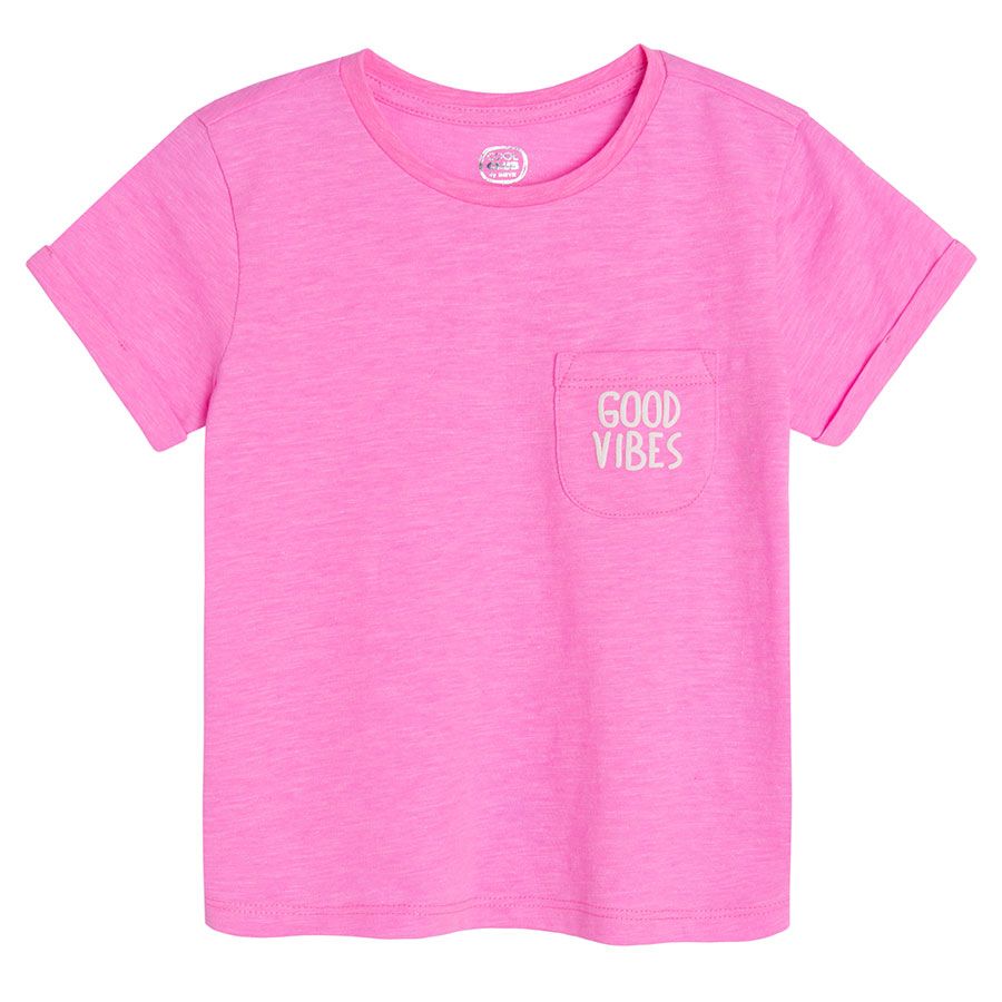 White violet pink short sleeve T-shirts with summer theme prints