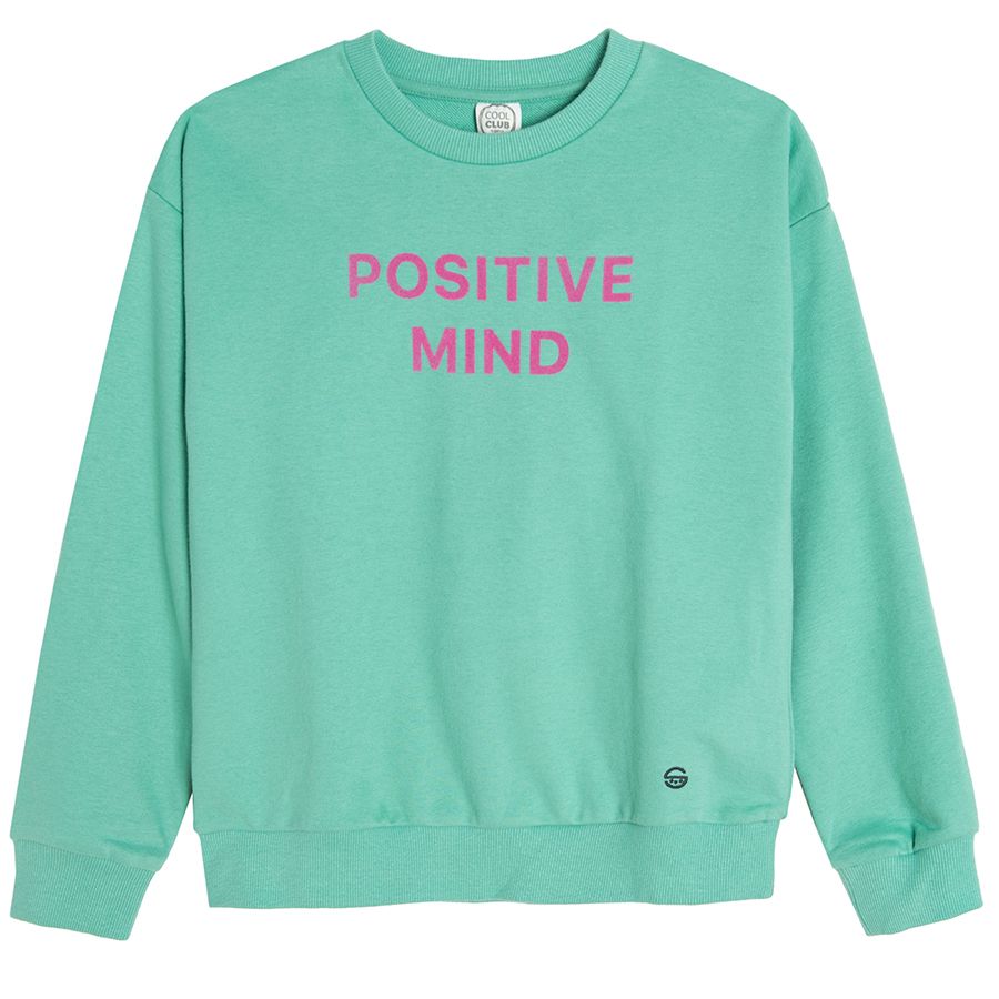 Φούτερ πράσινο με στάμπα positive mind