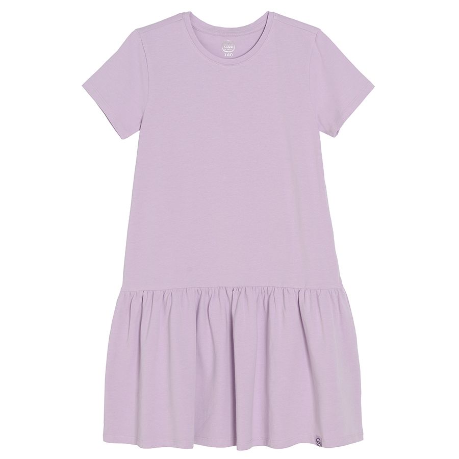 Light violet short sleeve casual dress