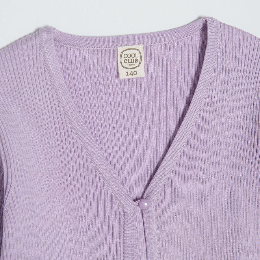 Lilac cardigan with one buttons